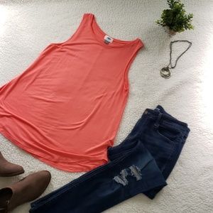 Old Navy coral tropics tank tunic EUC
